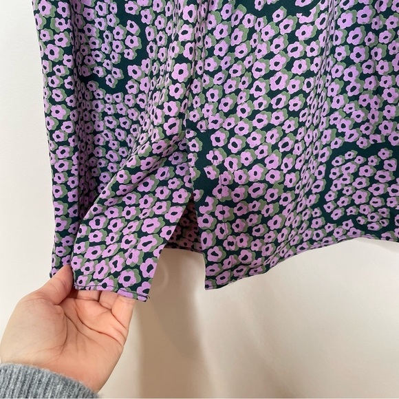 Kate Spade Flair Flora Purple Floral Print Mini Dress Deep Spruce Size 2 - Picture 6 of 8